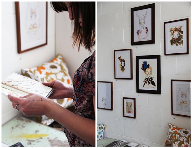 Exhibition of illustrations at Vintage Carousel 2013 photos by Elle DS