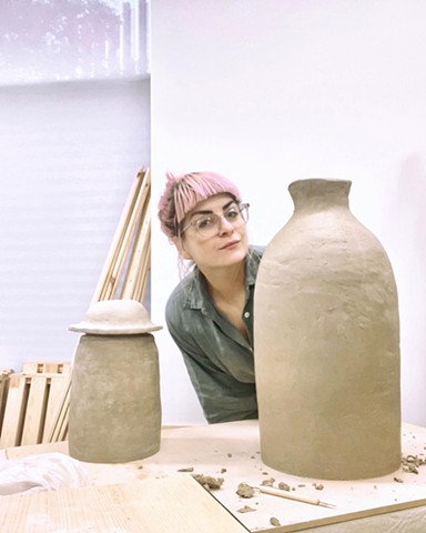 Guildhouse Studios pilot residency 2022 - hand building larger forms!