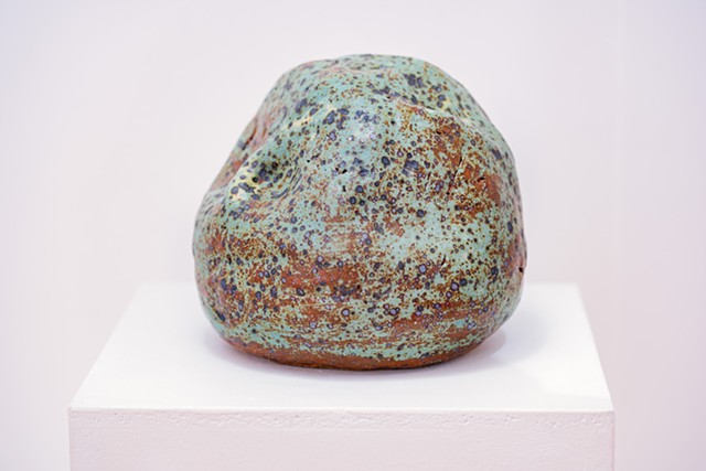 Pebble of the Day #2, stoneware clay, glazes, gas fired SOLD