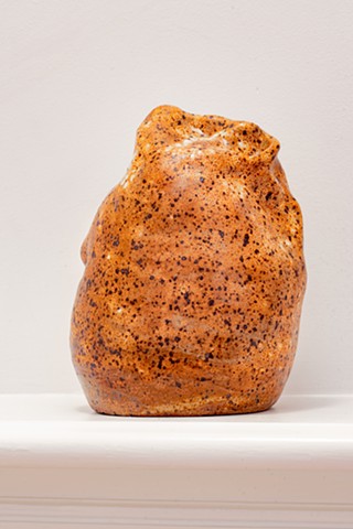 Pebble of the Day #4, stoneware clay, glazes, gas fired, SOLD