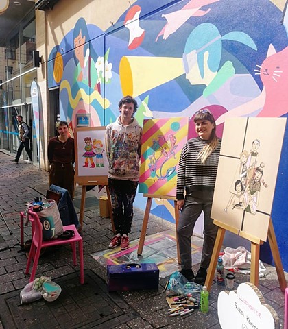 Live art in the laneway with Dave Court and George Rex as a part of Already Home (exhibition curated by me for SALA at Adelaide City Library)
