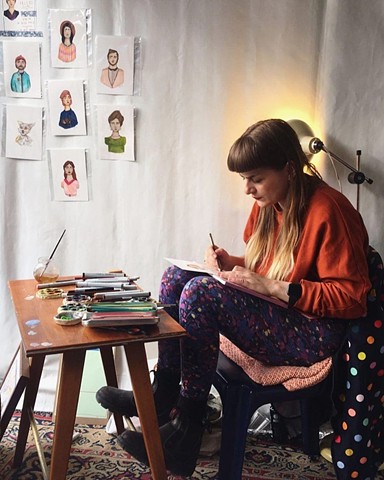 Live portrait painting at THEBARTONIA! festival