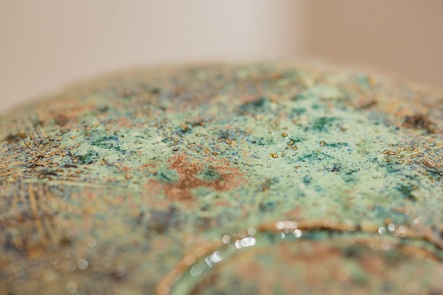 Pebble of the Day #5 (detail), stoneware clay, glazes, gas fired, $375