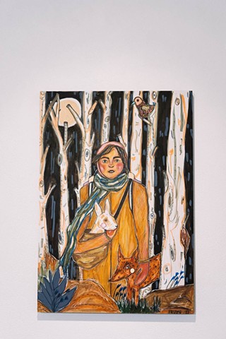 A Migrant's Journey, Mixed media on wood panel