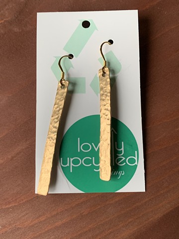 Drum set cymbal earrings, hammered texture SOLD