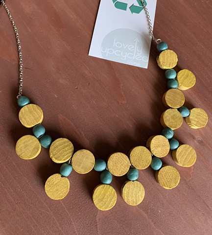 Yellow drum stick necklace