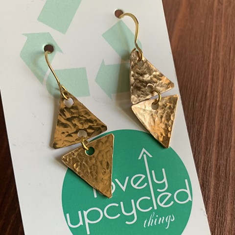 Drum Set Cymbal Earrings, Triangles SOLD