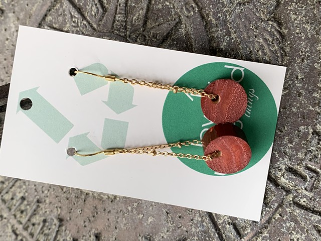 Drum stick chain drop earrings