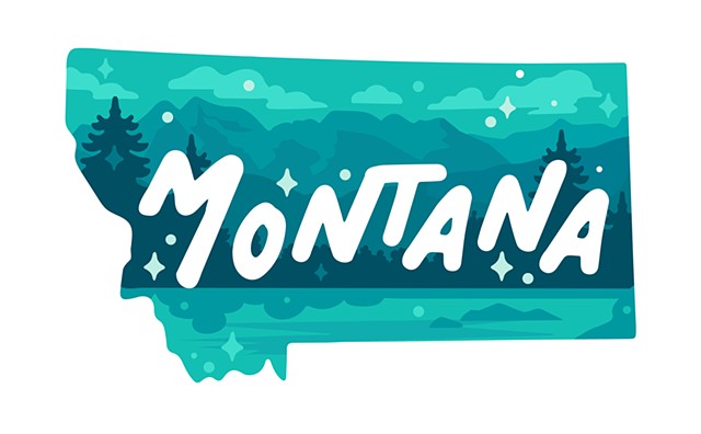 Illustrated Montana Sticker 