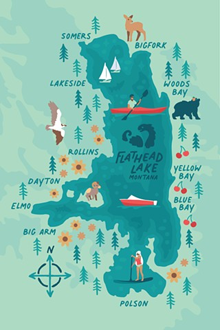 Flathead Lake Map