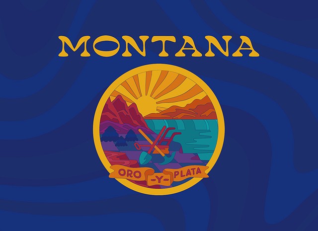 Illustrated Montana State Flag