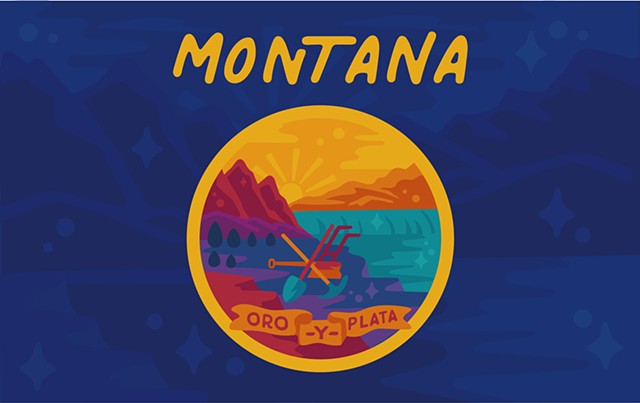 Illustrated Montana State Flag