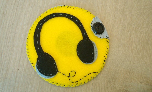 yellow headphones