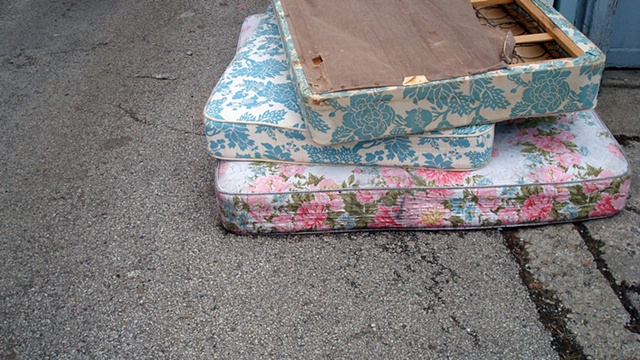 mattresses in the alley