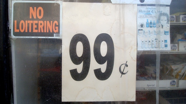 no loitering/99 cents (signs)