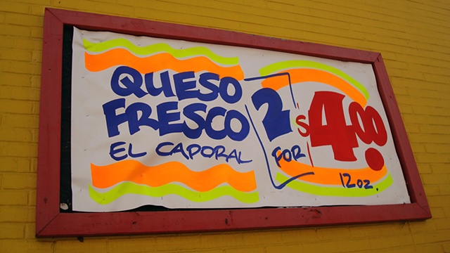 queso fresco sale sign at cermak produce