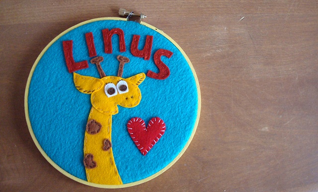 linus giraffe themed gift for his awesomeness!