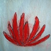 detail of one red lotus, from red lotus (painting)