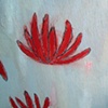 detail of red lotus painting