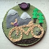 a bike, a mountain, some trees and flowers (custom order for ashleigh b)