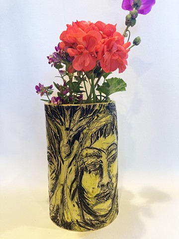 tree people, vase