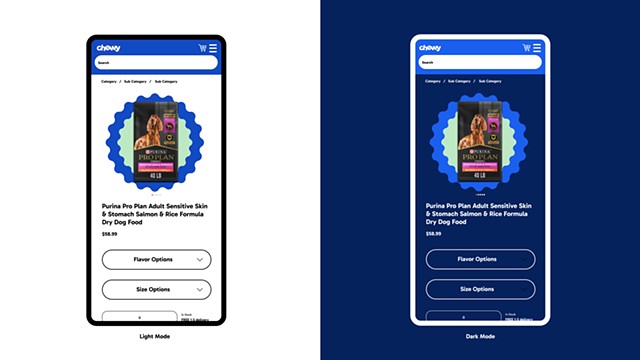 Chewy - Mobile Dark Mode