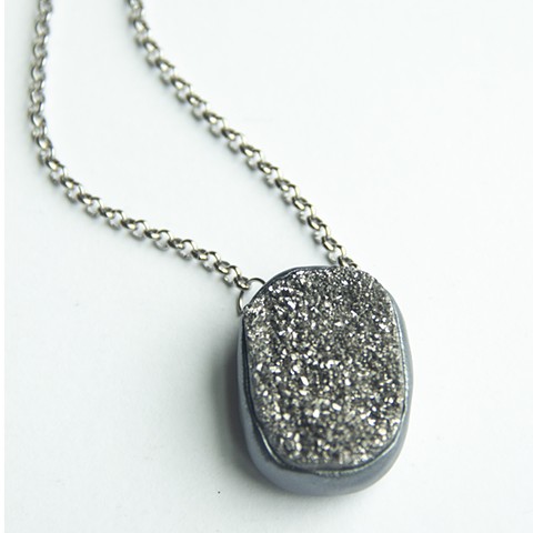 Druzy Crystal Necklace silver