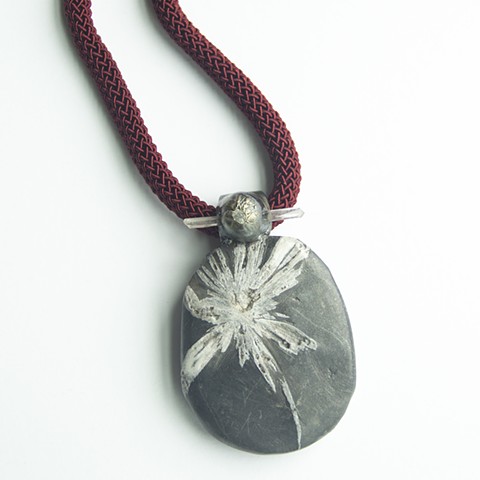 chrysanthemum stone and crystal necklace