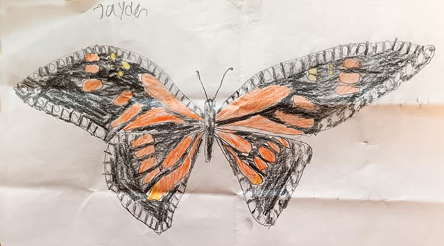 Alithia Ramirez, Alithia's Art Angels, art contest, children's art, monarch butterfly, child's drawing