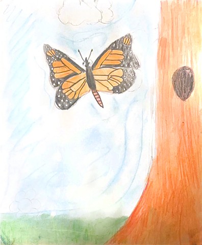 Alithia Ramirez, Alithia's Art Angels, art contest, children's art, monarch butterfly, child's drawing