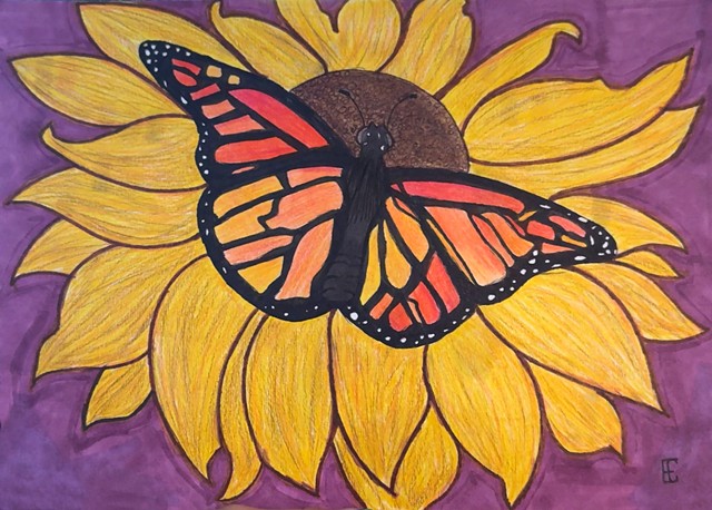 Alithia Ramirez, Alithia's Art Angels, art contest, children's art, monarch butterfly, child's drawing