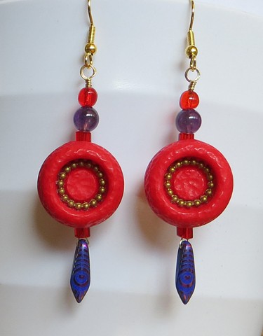 Red and Purple Earrings