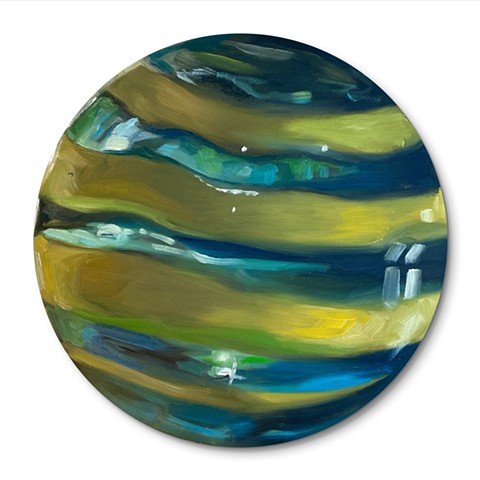 Marble- Aqua/Yellow Stripe