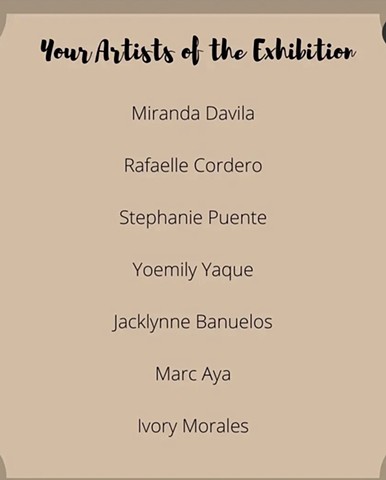 Names of artists in exhibition