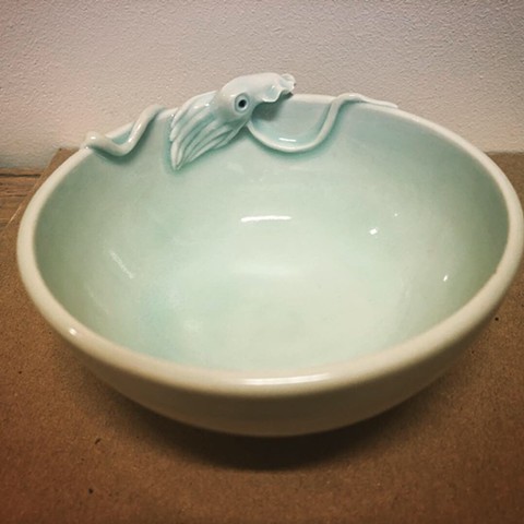 ceramic bowl with octopus