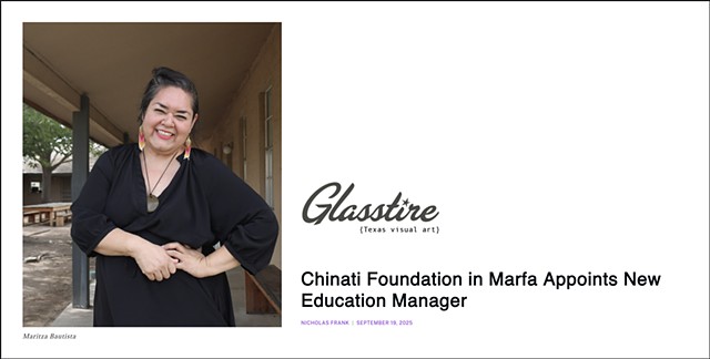 Nicholas Frank writes about my new role at the Chinati Foundation