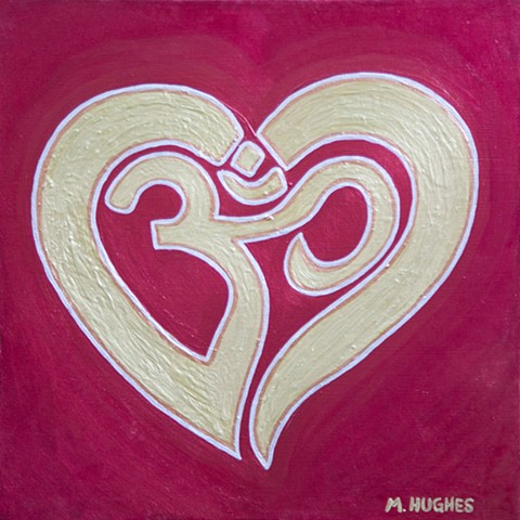 Heart OM in Gold and Red