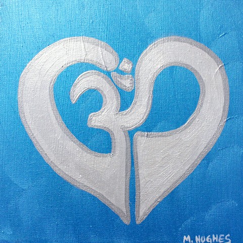 Heart OM in Blue and Silver