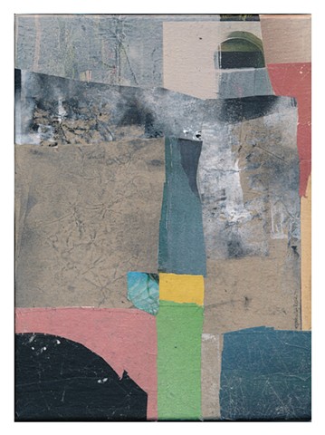 contemperary collage salvaged paper vintage paper mixed media painted paper acrylic colours muted tones venice venezia abstract