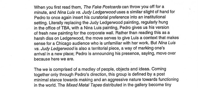 Excerpt from Shane Selzer’s essay for the exhibition