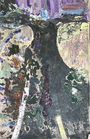 Where asphalt occupies the coast