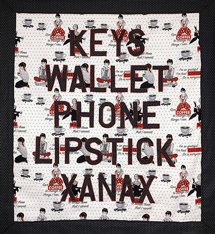Key, Wallet, Phone, Lipstick, Xanax Quilt