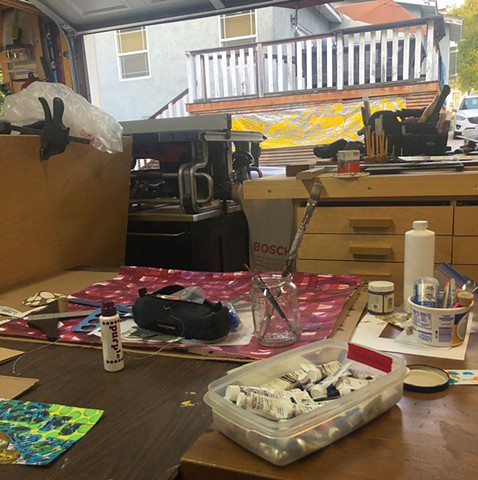 view out of the garage / studio