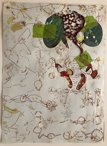 back of artwork with stitching