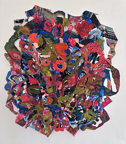bomb splatter, a carpet, tossed and trampled flower petals