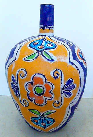 Lumpy Bottle with Flower