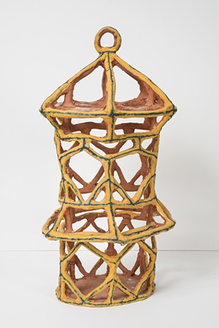 Gold Birdcage with Triangles