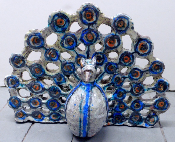 Blue and White Peacock Maquette