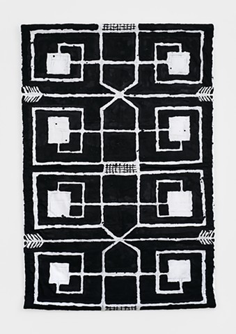 Vertical Wall Hanging with White Rectangles