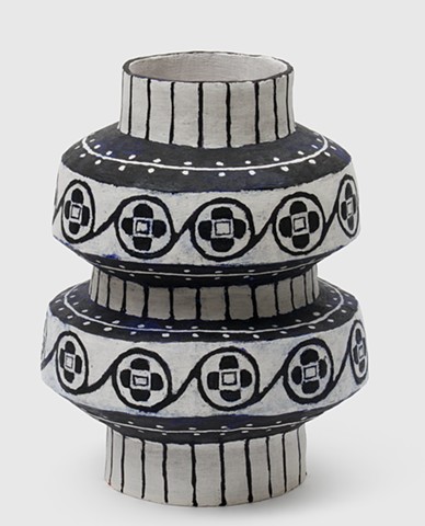 Layered Vessel with Meandering Flowers